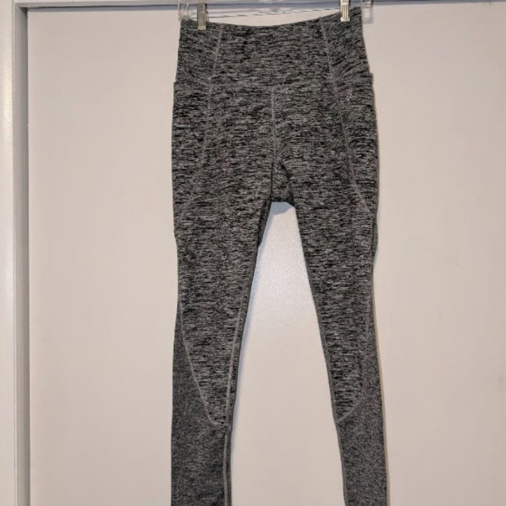 High waisted heathered grey leggings
